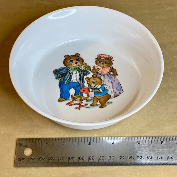Vintage 70s Oneida Deluxe 4-Piece Melamine Goldilocks Children's Dinner Set - Picture 5 of 6